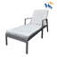 Chaises de patio grises - Housses de coussin confortables et amovibles, pour les coins réglables de la cour arrière, près de la piscine