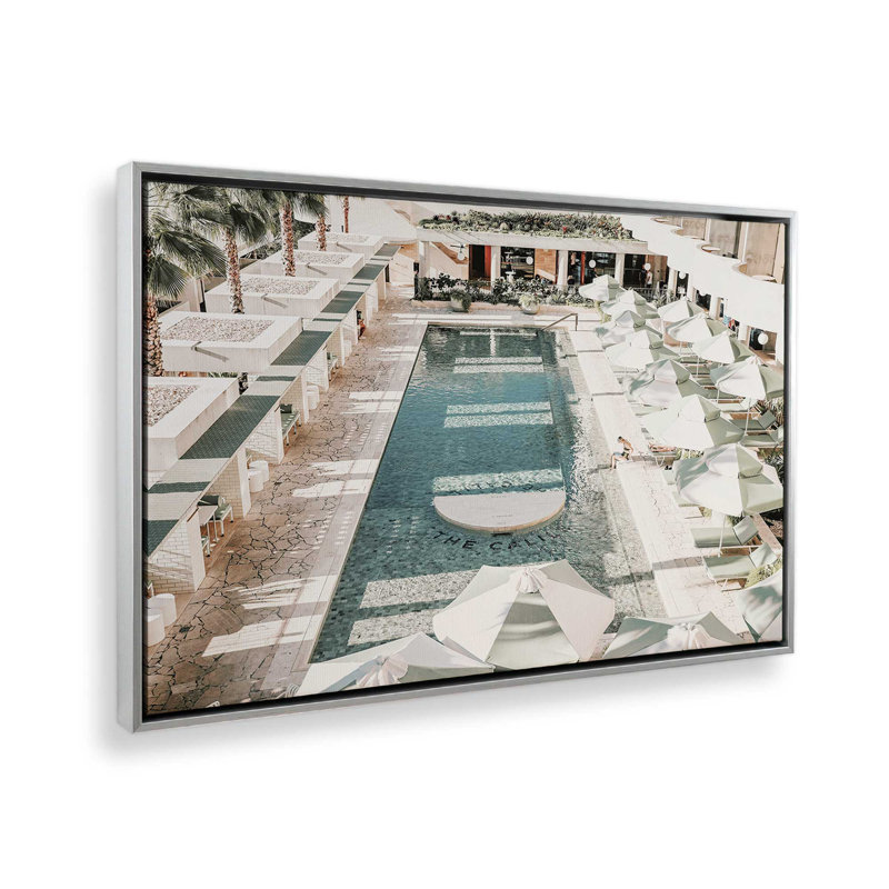 Sunlit Retreat, reproduction sur toile roulée, Cadre flottant en chrome poli, H 20,75 po x l 30,75 po x P 1,75 po