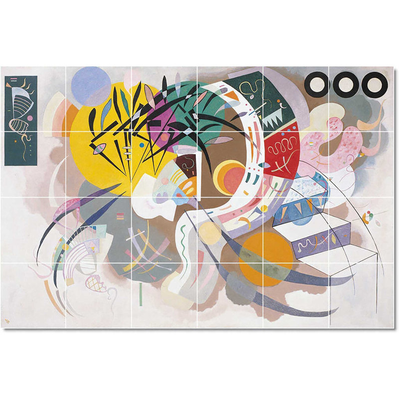 Carreau de céramique décorative 36 po x 24 po 6 po x 6 po, Wassily Kandinsky, abstrait W22714