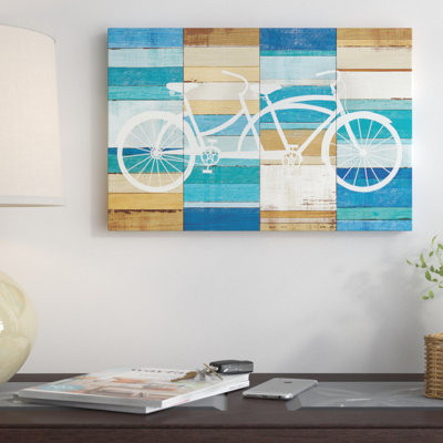 «Beachscape Series: Tandem Cruiser I» par Michael Mullan - reproduction d'art sur toile tendue avec châssis