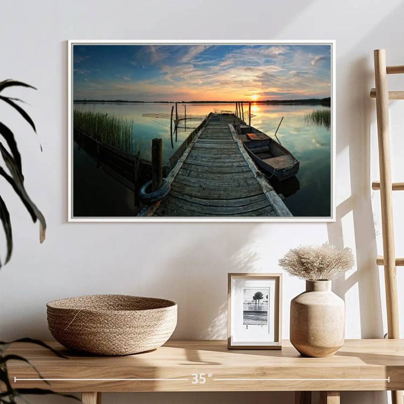 Fishing Trip, Floating Frame White, 25" X 17"