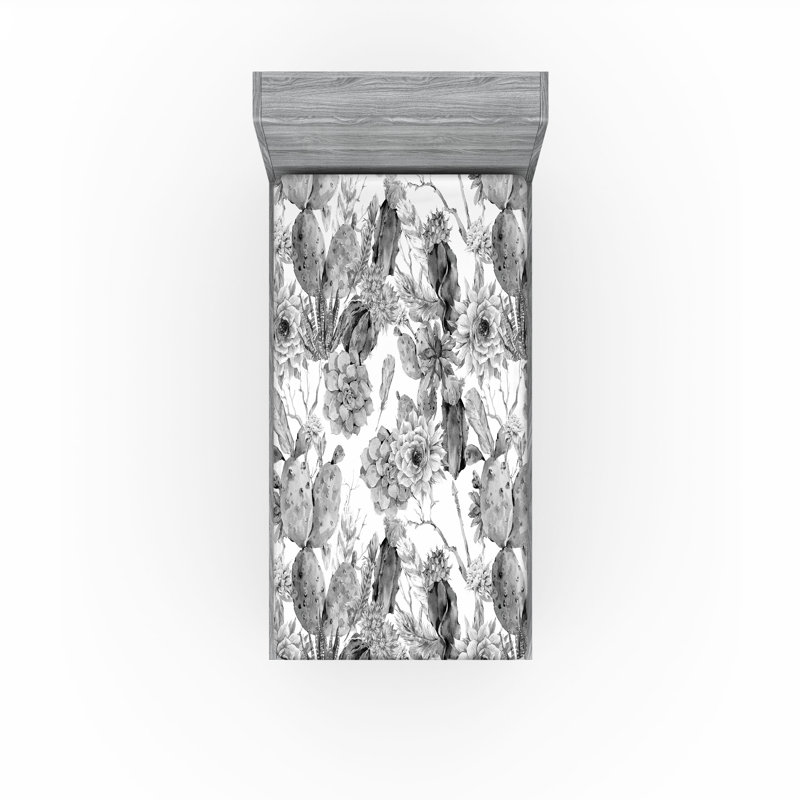 Ensemble de 2 drap-housse Ambesonne Cactus, Ensemble literie pour lit simple