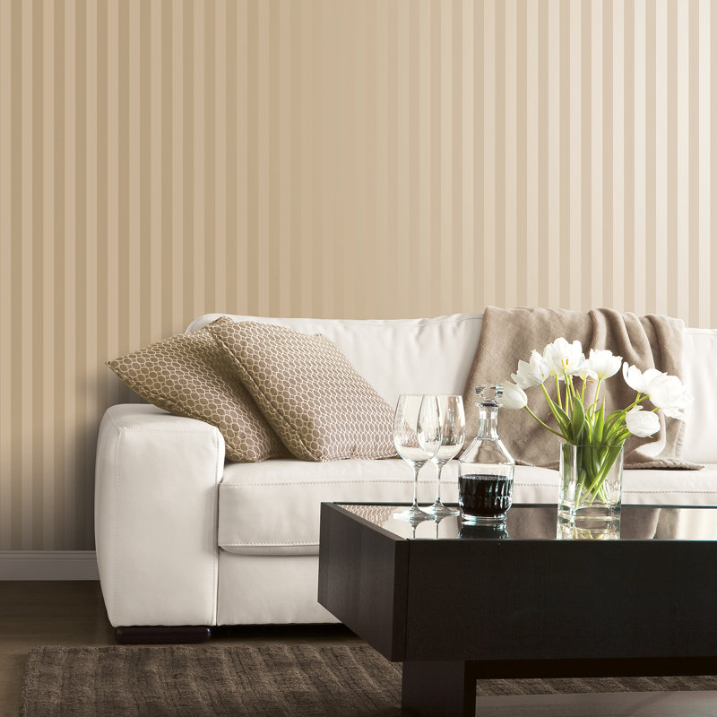 Hudspeth 1000cm x 52.8cm Semi-Gloss Wallpaper Roll, Gold