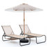 3 Piece Outdoor Chaise Lounge Set With Umbrella