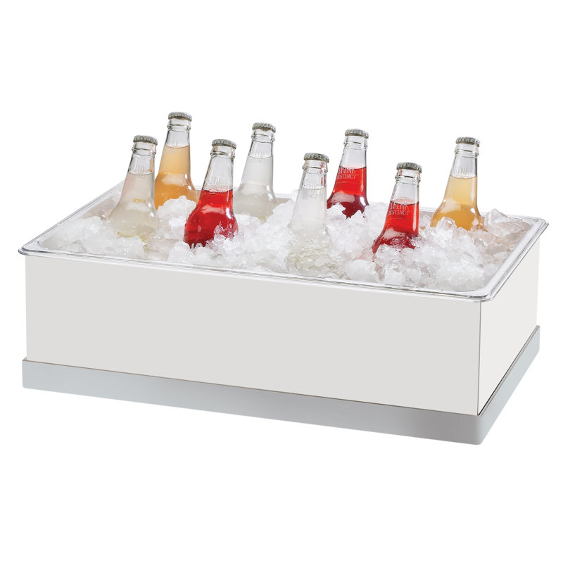 Luxe Ice Housing with Pan, Stainless Steel, 6.25" H x 20.25" W x 12.25" D