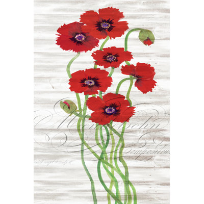 Panneau rouge coquelicot II