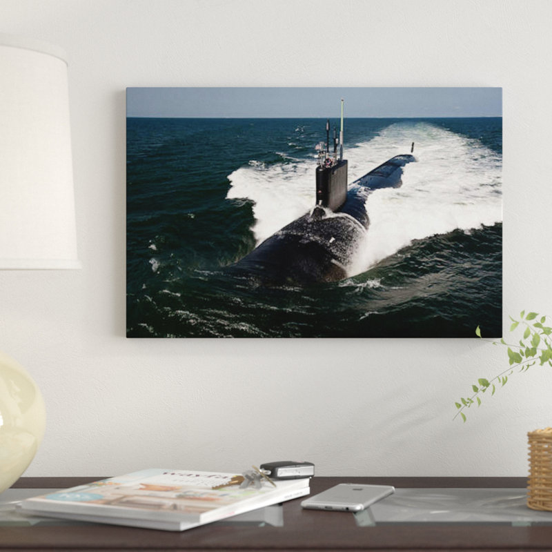 The Virginia-Class Attack Submarine USS California by Stocktrek Images - Wrapped Canvas Gallery-Wrapped Canvas Giclée, No Mat