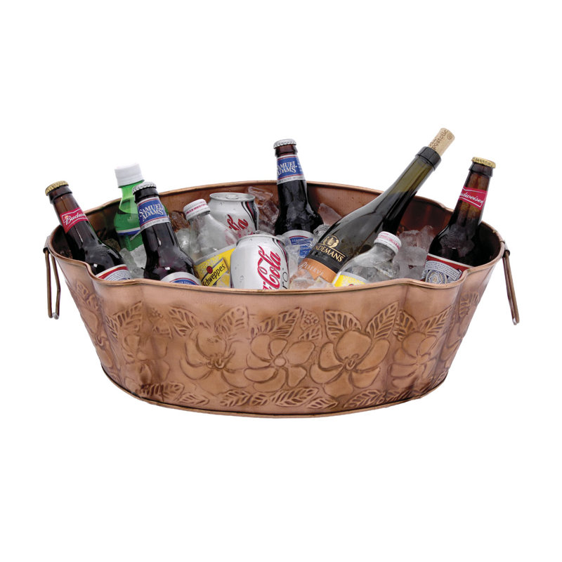 Ambrous Metal Beverage Tub, Copper Steel