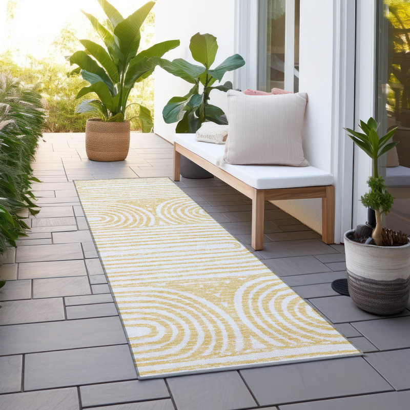 Tapis intérieur / extérieur Kinslee, Tapis de couloir 2 pi 3 po x 7 pi 6 po