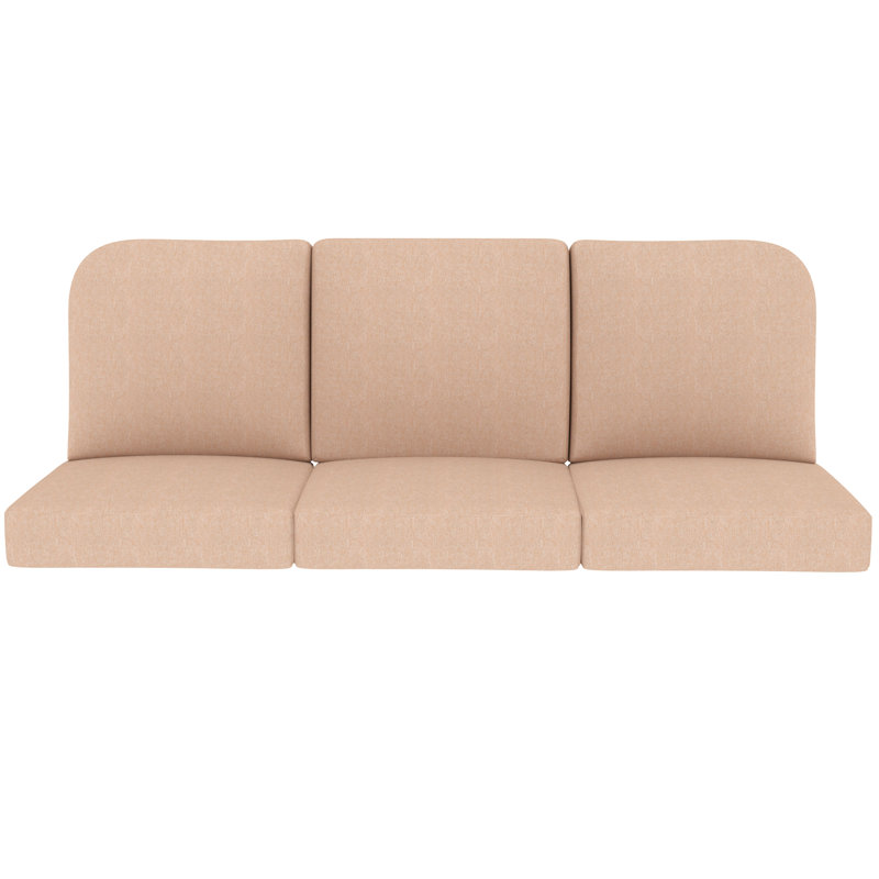Outdoor 5" Deep Seat Replacement Cushion Set of 3, 22 x 24 Inch Patio Chair Cushions with Water-Repellent & UV-Resistant Olefin Cover, Eco-Friendly Seat & Back Cushions for Patio Furniture