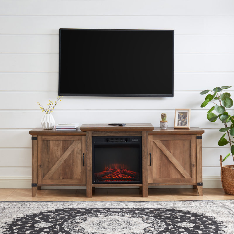 Meuble télé pour téléviseur de 70 po ou moins Lexsy, Chêne rustique