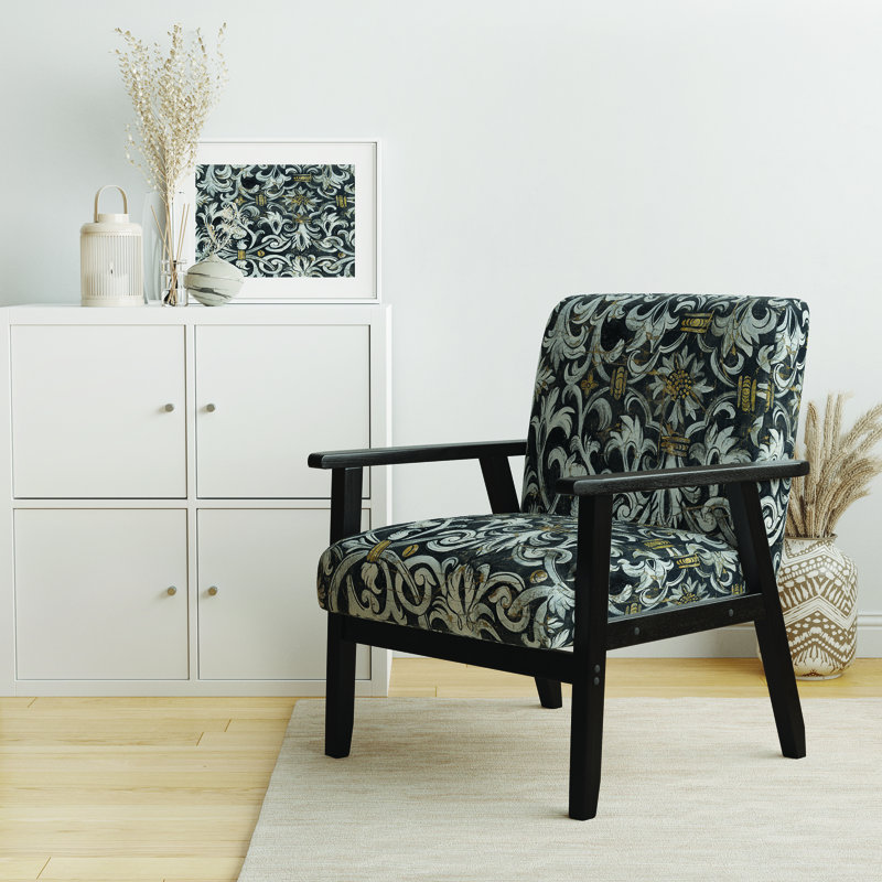 Fauteuil d'appoint rembourré glam doré Makei
