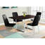 Table de cuisine contemporaine en stratifié brun - Pieds en métal, spacieuse pour la finition de la salle à manger moderne 4 personnes, Flair Your Home