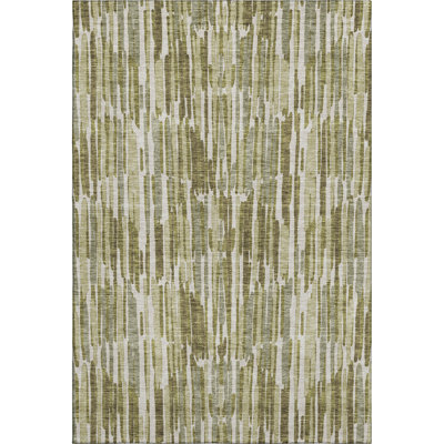 Premium Machine Washable Tweedy Olive Rug