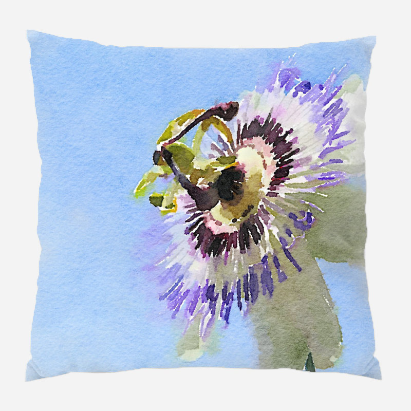 Coussin décoratif fleur Juarez, Intérieur, Microsuède