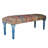 Einir Modern Boho Multicolor/Blue Striped Handmade Upholstered Bench