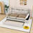 Upholstery Daybed with Storage Footstool, Trundle, Shelves, LED Strip and USB Ports-1427942122-1427942135