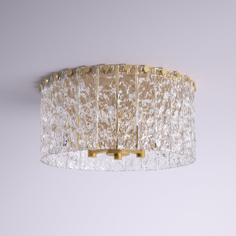 Kettering Glass Flush Mount, Modern Gold
