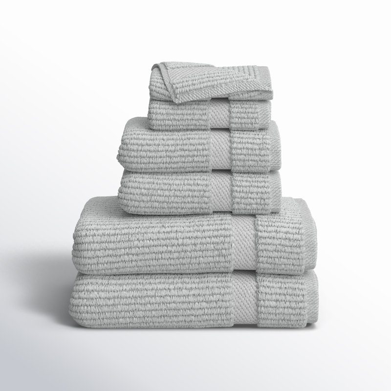 Bear 100% Cotton Plush Ribbed Mulit-Size Set, Platinum