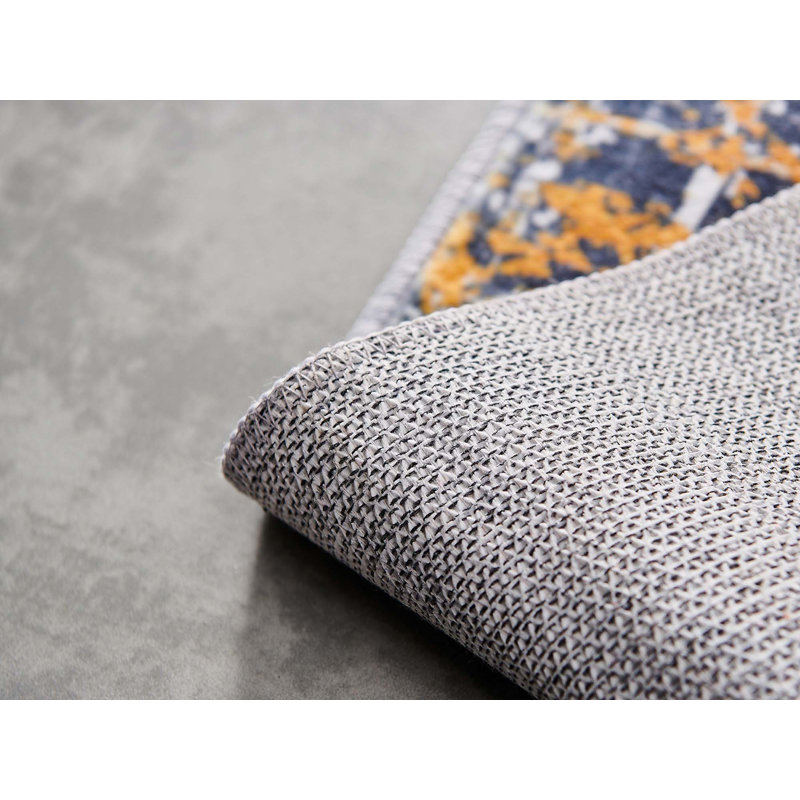 Collection Abstract Design Rust Machine Washable Super Soft Area Rug, Rectangle 3' x 5'