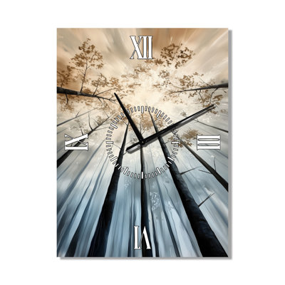Winter Forest Sunlight Dream Fragments - Abstract Metal Wall Clock
