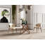 Chance - Chaise de salle à manger contemporaine en tissu crème et noyer brun