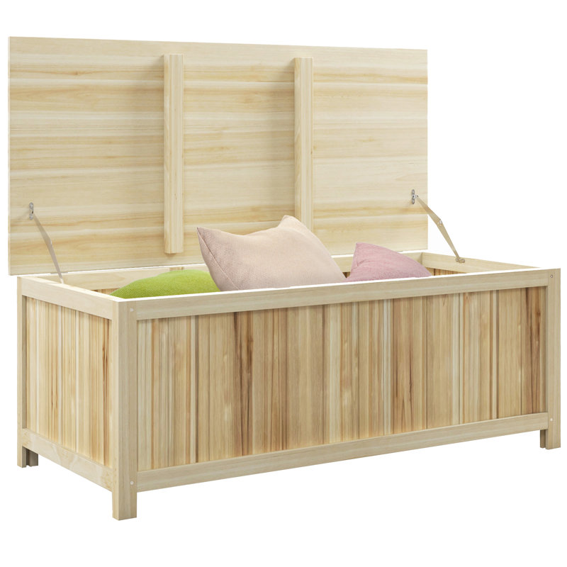 Natural Wood 47.25'' Outdoor Storage Deck Box