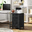 Classeur vertical à 3 tiroirs, armoire de rangement rustique pour dossiers de format A4 et lettre, noir vieilli avec finition grain de bois-133896620