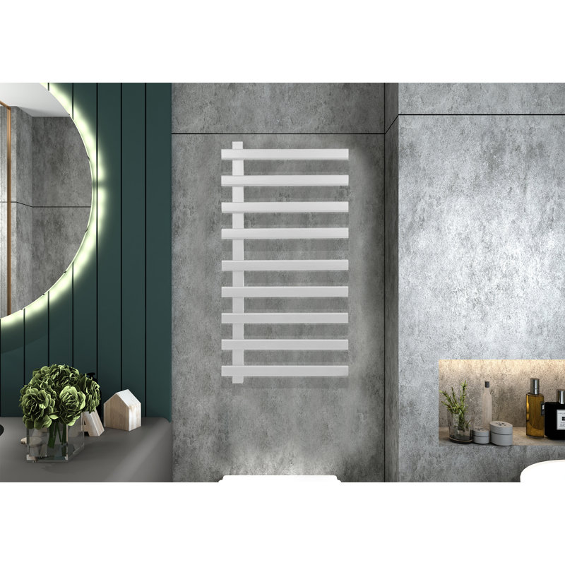 Porte-chauffe-serviettes mural électrique, Blanc mat