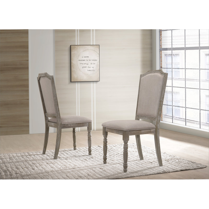Chaise de salle à manger à piédestal en bois récupéré gris Ferran, ensemble de 2