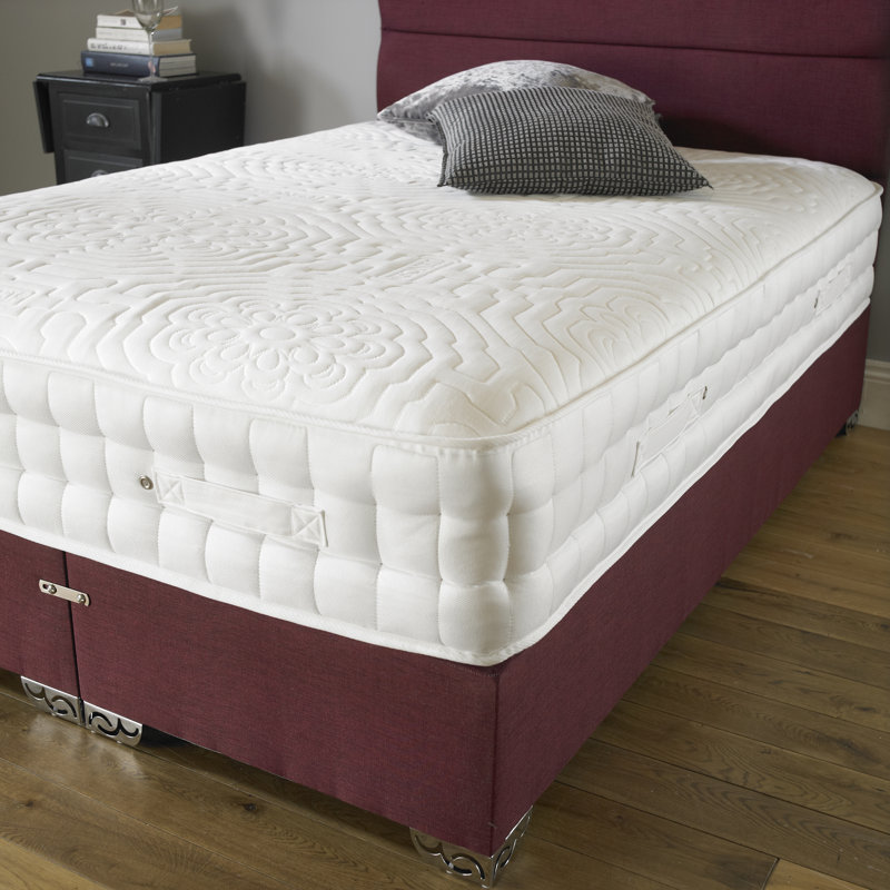 Argill Upholstered Divan Bed with Mattress, Midnight Blue Linen, 2 Drawers, Super King (6')