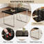 Table de salle à manger avec bureau noir, 55 po x 31,5 po x 30 po, pieds galvanisés, cuisine, terrasse, pièce, bureau, pour 4 à 6 personnes en noir, personnes, fonction d'affichage en métal-954019085-954019083