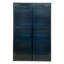 Armoire de rangement murale avec porte vitrée - Armoire de cuisine moderne noire, solution de rangement à 3 niveaux