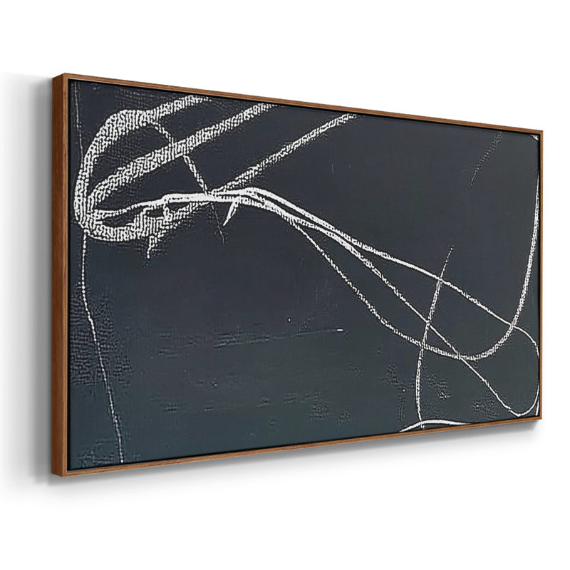 Abstrait, série DC DCX-III, toile tendue avec châssis, prête à être accrochée, H 17 po x l 33 po, Noyer