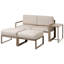 Garden Lounge Set with Table and Ottoman 2 Seater NOCI Modular Metal Beige