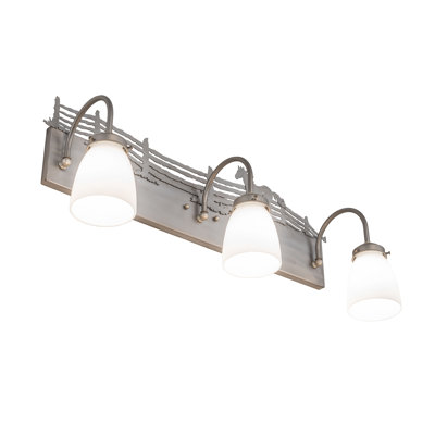27" Wide Running Horse 3 Light Vanity Light