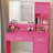 Vanity Desk With Mirror And Led Light Strip; Dressing Table With Large Drawer-1232016702
