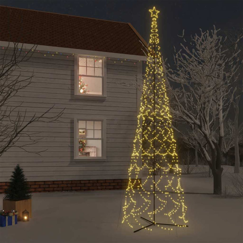 Artificial Christmas Cone Christmas Tree with LED, Blanc chaud, 315 po x 90,6 po