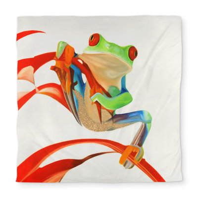 Red-eyed Frog Queen Duvet Cover - Exotic Bathroom Decor