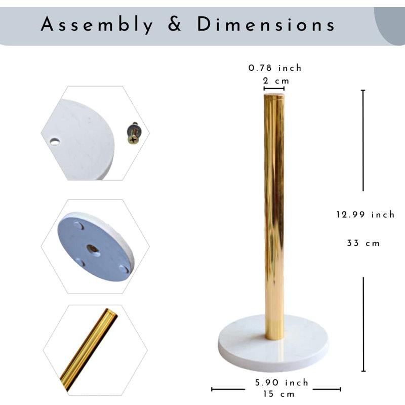 Stainless Steel Paper Towel Holder, White