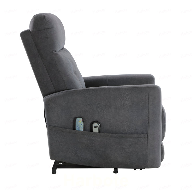 Fauteuil inclinable électrique 1 pièce Power Lift avec massage et confort thermique gris foncé, Gris foncé