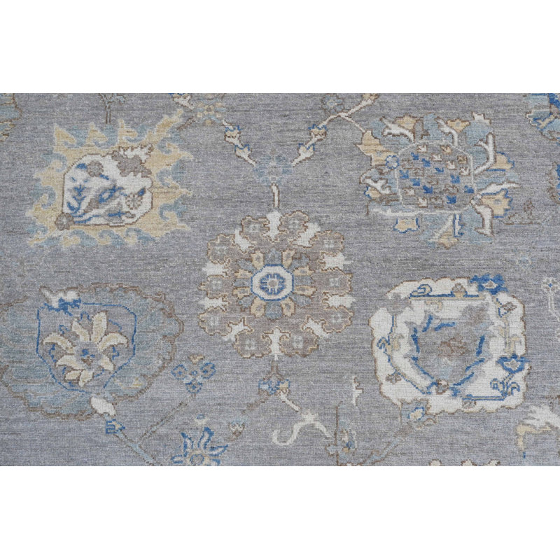 Tapis rectangulaire en laine noué à la main Oushak