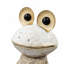 Figurine de grenouille abstraite en magnésium avec bras et yeux dorés