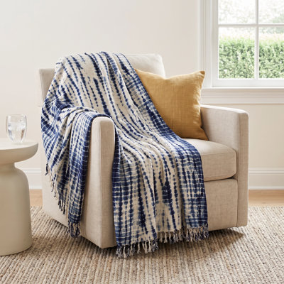 PILLOWPIA Shibori Cotton Throw Blanket