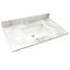 Comptoir de meuble-lavabo en noyer riche de 36 po x P 21 po avec plateau simple encastré rectangulaire Marella de Marly-132975032-132975038