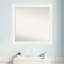 Miroir de salle de bain mural en bois blanc non biseauté Craftsman-683376022