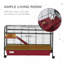 Maison de jeu pour animaux avec cage, roulettes, plate-forme, rampe P 41 po L 41 po Pawhut