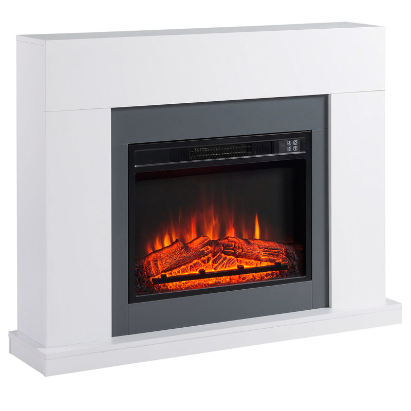 Conklin Belfry Heating 113 cm W White Black Electric Fireplace