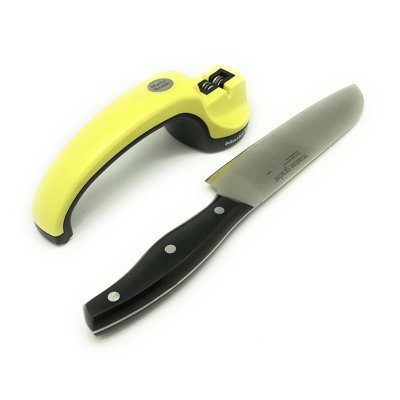 Master Grade Heavy Duty Tungsten Manual Knife Sharpener, Knife Sharpeners for Kitchen Knives (Lime)