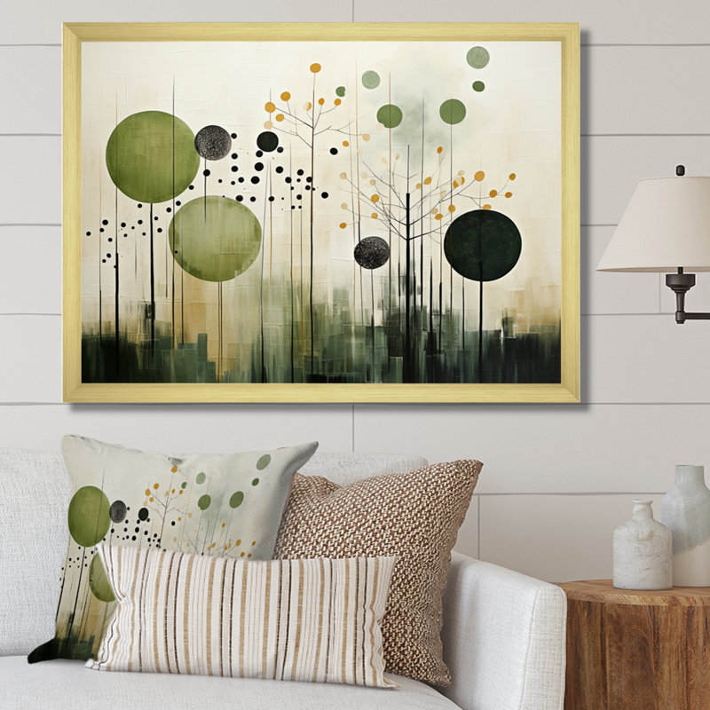 Vert, beige, scandinave moderne scandinave I - art mural moderne-scandinave, H 30 po x l 40 po x P 1,5 po